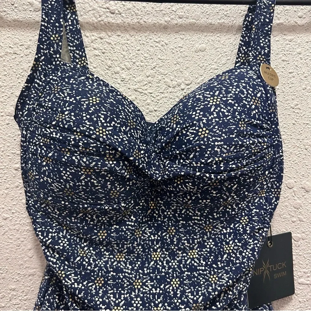 NipTuck Joanne One Piece in Navy Nautical Foil NWT Size 4